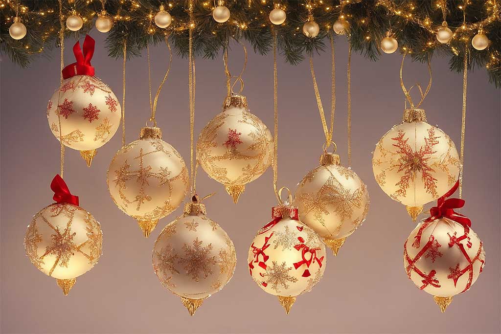 Weihnachtskugeln auf einem Tannenast © LeolProd/Pixabay